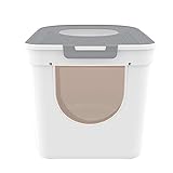 Caja de Arena para Gato Encantador Aseo Gatitos Antiolor Ecológico Puerta Doble Entrada Superior Fácil de Limpiar WC Inodoro