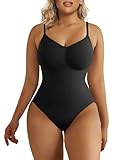 SHAPERX Body Moldeador Mujer Shapewear Fajas Reductoras Control de Abdomen Bodysuit lnvisible Posparto, UK-SZ5215-Black-L/XL