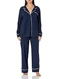 Amazon Essentials Conjunto de Pija con Camisa de Manga Larga y Pantalón Largo en Modal y Algodón Mujer, Azul Marino, L