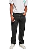 Urban Classics Denim triángulo orgánico Pantalón, Negro Lavado, 42 para Hombre