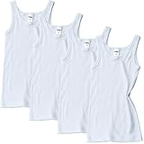 HERMKO 2800 - Pack de 4 camisetas de algodón orgánico para niño (otros colores), Blanco, 164 cm