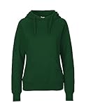 Spirit of Isis Green Cat - Sudadera con capucha para mujer, 100% algodón orgánico, comercio justo, certificado Oeko-Tex y Ecolabel, verde botella, XS