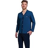 AtHENA – Pijama largo con botones para hombre ecológico azul XXX-Large