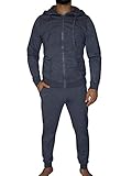 Albero GOTS - Sudadera con capucha para hombre (algodón orgánico, con cremallera), Todo el año, Chaqueta con capucha, Mujer, color azul marino, tamaño M