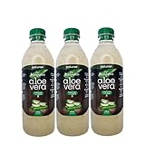 NATURAE Jugo Aloe Vera con Pulpa Ecológico - 3 Recipientes de 1000 ml - Total: 3000 ml