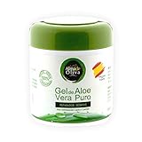 Gel Aloe vera 100% de Canarias crema hidratante natural 500 ml para la piel irritada por el depilado y afeitado/Quemaduras solares y picadura de insectos. Uso Facial y Corporal