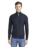 TOM TAILOR Jersey y cárdigan para hombre estructurado en aspecto desgastado. Azul (sky captain blue) XXXL