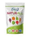 Vidal Golosinas. Naturall Fruit & Veggie. Caramelo de Goma Vegano sin colorantes artificiales y con aromas naturales. Sabores de frutas y verduras. Doypack 180 g.