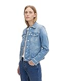 TOM TAILOR 1016402 Chaqueta vaquera de algodón orgánico para Mujer, Azul (10142 - Light Stone Blue Denim), XS