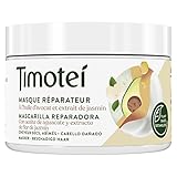 Timotei mascarilla reparadora para cabello dañado con aceite de aguacate y extracto de flor de Jazmín; con desenredantes de origen vegetal, 98% ingredientes de origen natural y sin siliconas, 300ml