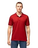 DANISH ENDURANCE Polo Hombre Manga Corta en Algodón Orgánico, Camiseta de Vestir, Ropa de Verano, Rojo, L