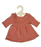 Heless 2490-100% algodón orgánico Ropa, Vestido de Punto en melocotón para muñecas y Peluches tamaño 35-45 cm, Color Brown (2490)