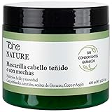 Tahe Nature Mascarilla para cabello teñido o con mechas con Polifenoles naturales, Aceites de Geranio, Coco y Argán (400 ml)