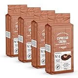 by Amazon Café molido Natural Espresso Crema, 250 g (Paquete de 4), tueste claro - Certificado por Rainforest Alliance