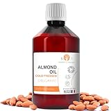 Aceite de Almendras Organico, Prensado en Frio, Puro, Natural. Aceite Masaje Profesional, Aceite Cabello y Pestañas, Hidratante Corporal (Manos, Uñas) Facial (Antiedad), Estrias Embarazo - 100 ml