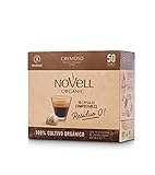 NOVELL - Café Cápsulas Cremoso Residuo 0 50 Unidades | Cápsulas Compatibles Nespresso | Café Orgánico y Ecológico Ideal para Combinaciones con Leche| Cápsulas Café 100% Compostables