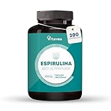 Espirulina BIO 500 mg - 200 Comprimidos Puros - Refuerza Inmunidad y Combate la Fatiga - Rica en Proteínas, Hierro, Ficocianina y Antioxidantes - 100% Vegano - Vitavea