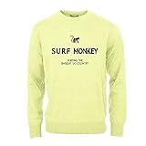 Surf Monkey Sudadera clásica de Cuello Redondo para Hombre/Mujer - Sudadera Algodón Orgánico (Amarillo Claro, L)