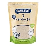 PSmileat - Papilla Ecológica 7 Cereales, Ingredientes Naturales - A Partir de los 6 Meses, tamaño 200g