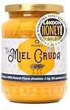 Q-Honey Miel de Abeja Pura, Miel Cruda, 100% Miel Pura Natural Honey Sin Filtrar Sin Azúcar, Alta Concentración de Minerales 1kg Tarro de cristal