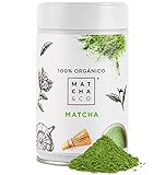 Matcha & CO Té Matcha 100% Ecológico, Grado Ceremonial, en Polvo Orgánico de Japón, Orgánico, 100% Natural, Té Verde, 80G