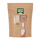 NaturGreen - Harina de Coco Bio, Harina Ecológica Sin Azucar, Sin Gluten Sin Huevo, Dieta Keto, Especial Repostería, 500 Gramos