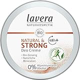 lavera, Crema desodorante natural fuerte vegana cosmética natural ginseng orgánico minerales naturales sin aluminio 48 horas desodorante protección 50 ml, 1 unidad