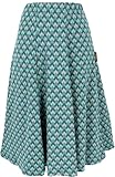 GURU SHOP Falda de algodón orgánico, falda jaquard para mujer, azul turquesa, 38