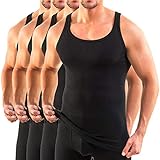 HERMKO 3000 Kit de Cuatro Tank Tops para Hombre, Hechos de algodón orgánico 100%, Camiseta Interior, Camiseta de Hombros para Chaqueta Deportiva, Farbe:Negro, Größe Herren:5 (M)