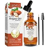 Aceite de Argán Para el Pelo 60ML Argan Oil Puro Rostro, Cuerpo, Cabello, Barba, Uñas - Vegano y Libre de Crueldad Natural y Prensado en Frío (Aceite de Argán)