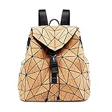 aolaso Mano para Mujer Mochila Bolso geométrico de Corcho, Beige, 35 x 35 x 15 cm