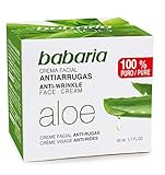 Babaria - Crema Facial Antiarrugas Nutritiva, con Aloe Vera y Vitaminas C y E, 85% de Ingredientes Naturales, Vegano - 50 ml