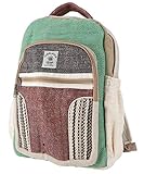 GURU SHOP Mochila de Cáñamo étnico - Naturaleza/verde, Unisex - Adultos, Elcáñamo, Tama�o:One Size, 40x30x20 cm, Mochilas y Bolsas de Deporte