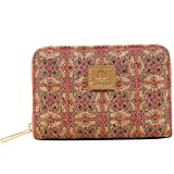 Cartera de Corcho Floral, Monedero de Mujer, Tarjetero, Elegante y Casual. Regalo Ideal. Geometrico