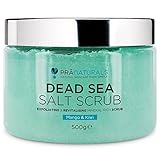 PraNaturals Exfoliante Corporal de Sal del Mar Muerto 500g Body Scrub de Sales para Nutrir la Piel, Rico en Minerales Naturales para Todo Tipo de Piel (Mango y Kiwi)