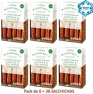 LINDA McCARTNEY Chorizo Vegetariano y Salchichas de Pimienta Roja (VEGANO) 300GR Congelado Pack de 6