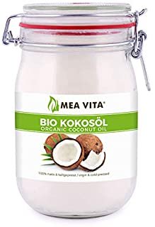 Meavita Aceite De Coco Orgánico Meavita, Virgen Y Prensado En Frío, 1 Paquete (1X 1000 Ml) En Un Vaso 1 Unidad 1000 ml