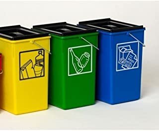 PLASTICOS HELGUEFER - Cubo Ecologico Selectivo 15L con Tapa-Pack 3 ud-