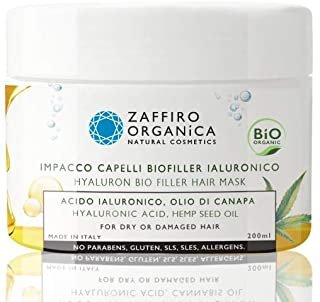 Zaffiro Organica Mascarilla cabello BIO Filler con Ácido Hialurónico Aceite de Cañamo, Keratina y Manteca de Karité